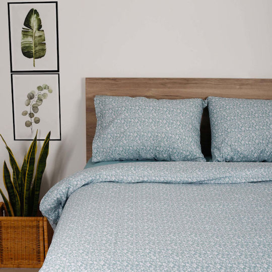 White Fabric Bettwäsche-Set Überdoppel 235x270cm. Matilda Blue 4Stück