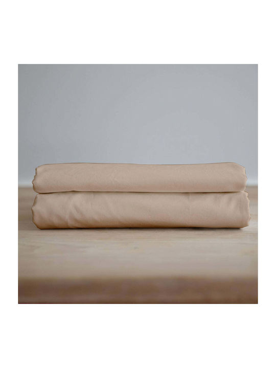 White Fabric Essential Σεντόνι King Size με Λάσ...
