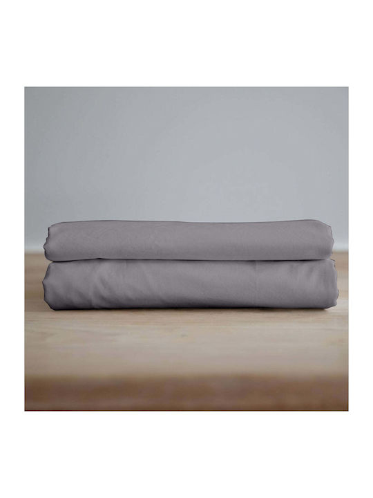 White Fabric Essential Σεντόνι King Size με Λάσ...