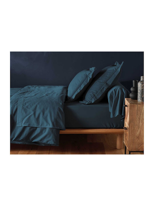 Sheet Super-Double with Elastic 160x200+30cm. L-c Lina Blue