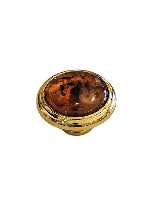 La Belle Maison Knob Furniture made of Zamak Brown/Gold D40mm Π9044 1pcs