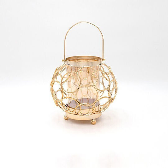 Laterne Metallisch Bodenmontage Gold 18x19cm 1Stück