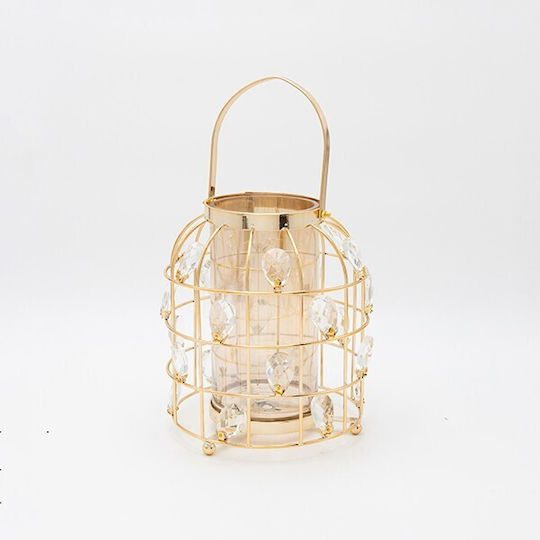 Laterne Metallisch Bodenmontage Gold 20x22cm 1Stück