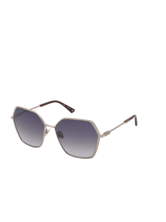 Nina Ricci Women's Sunglasses with Silver Metal Frame and Gray Gradient Lens SNR327 0A39