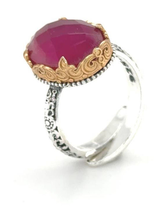 Dimitrios Exclusive Damen Ring mit Steinen aus Silber Vergoldet