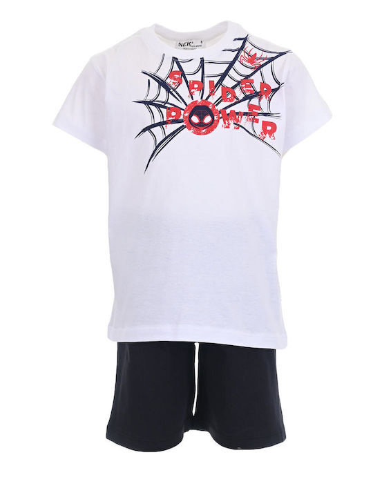 Kids' Set with Shorts Summer 2pcs White-black