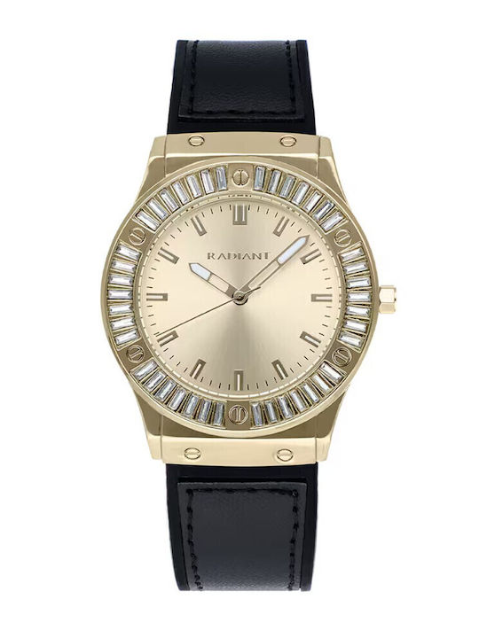 Radiant Women's Watch with Black Leather Strap