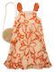 Kinderkleid Ärmellos Orange
