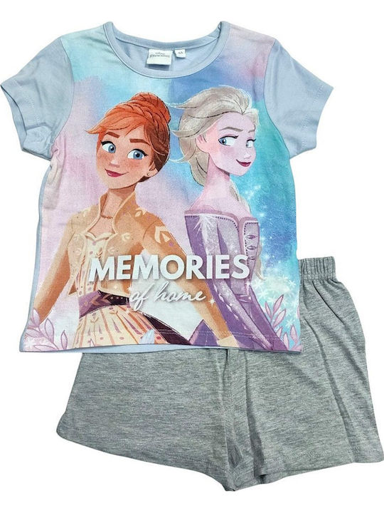 Disney Детска пижама Лятна Sky Blue Frozen