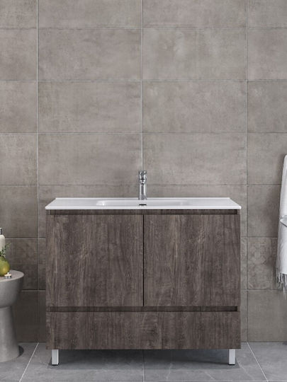 Furnibath Waschtisch mit Waschbecken L101xB72xH46cm Grey