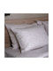 White Fabric Σετ Σεντόνια Μονά Βαμβακερά Girly Γκρι Ανοικτό 260x270cm