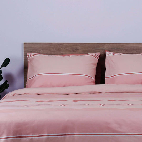 White Fabric Bettwäsche-Set Einzel Baumwolle Darby Pink 165x250cm