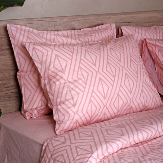 White Fabric Σετ Μονά Parker Ροζ 165x250cm White Fabric Σετ Μονά Parker Ροζ 165x250cm