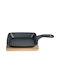 Cast Iron Grill Pan with Wooden Base 15x15cm 1118509 Cosy & Trendy 30.80491 00023667