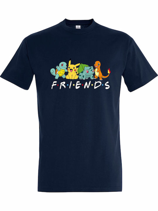 T-shirt Unisex " Pokemon Friends " French Navy