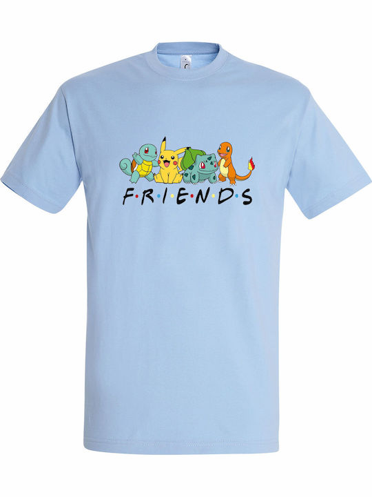 T-shirt Unisex " Pokemon Friends " Sky Blue