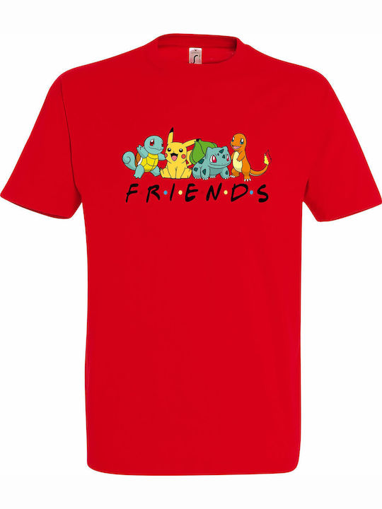 T-shirt Unisex " Pokemon Friends " Red