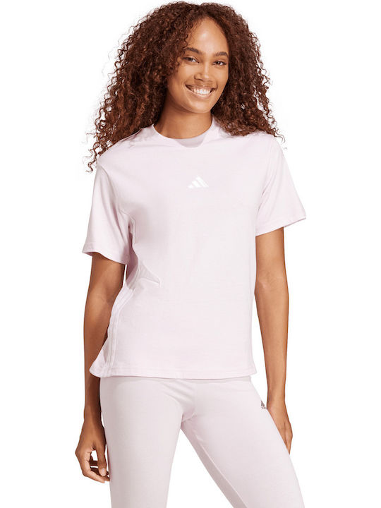 adidas Essentials 3-Stripes Single T-Shirt Light Pink