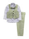 Online Boys Baptism Suit with Vest Green