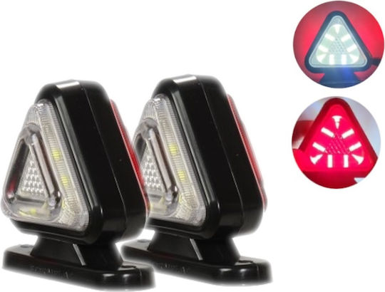 Set de claxoane volum LED triunghi 12v 24v Ip67 roșu alb 6.5cm