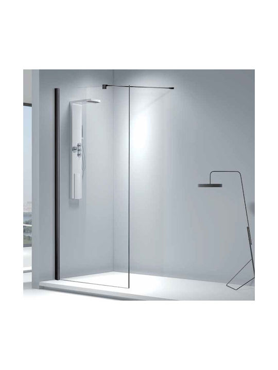 Aquarelle Σταθερό Πλαϊνό Ντουζιέρας 47-49x200cm Clear Glass Black