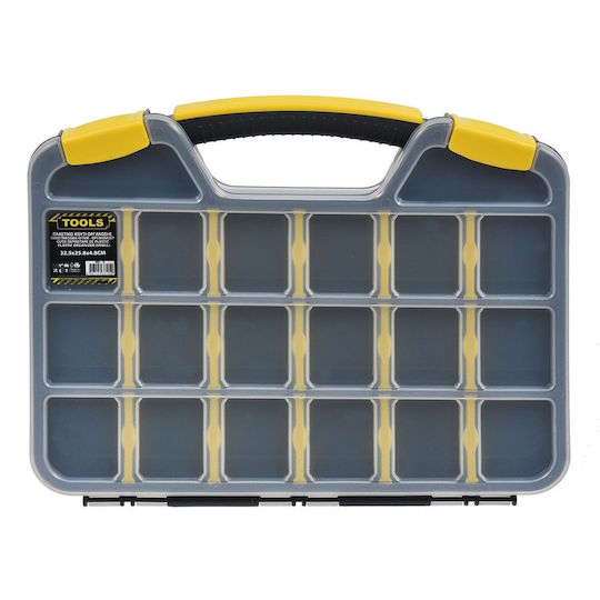 Werkzeugkoffer-Organisator mit einstellbaren Fächern Schwarz 32.5x25.8x4.8cm