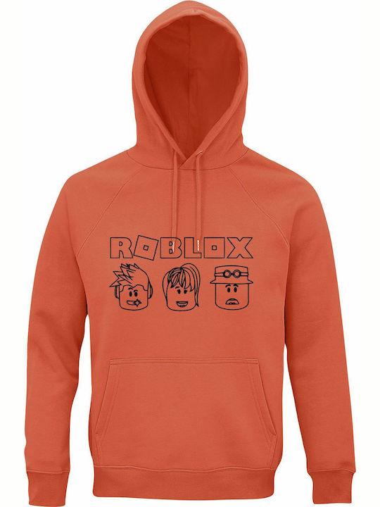 Παιδικό Φούτερ με Κουκούλα και Τσέπες Orange Roblox Game Characters