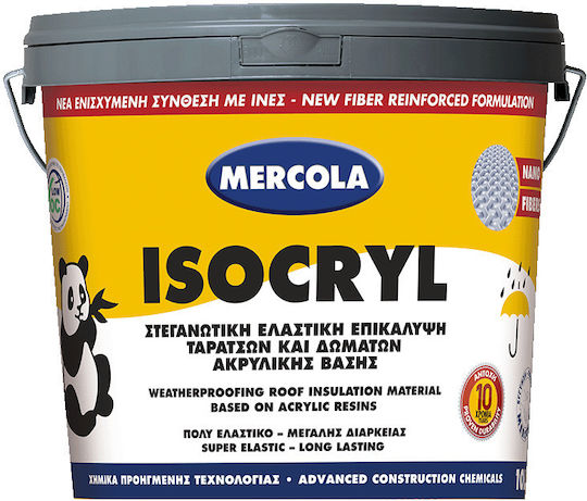 Mercola Isocryl Ελαστομερές Ακρυλικό Επαλειφόμενο Στεγανωτικό 0.75lt