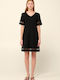 Sommer Mini Damenkleid Schwarz