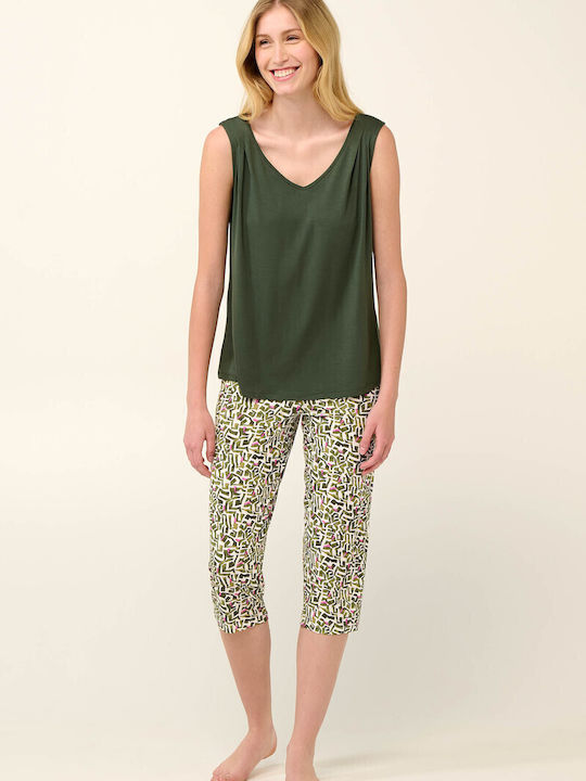Vamp Summer Women's Pyjama Set Green Ivy