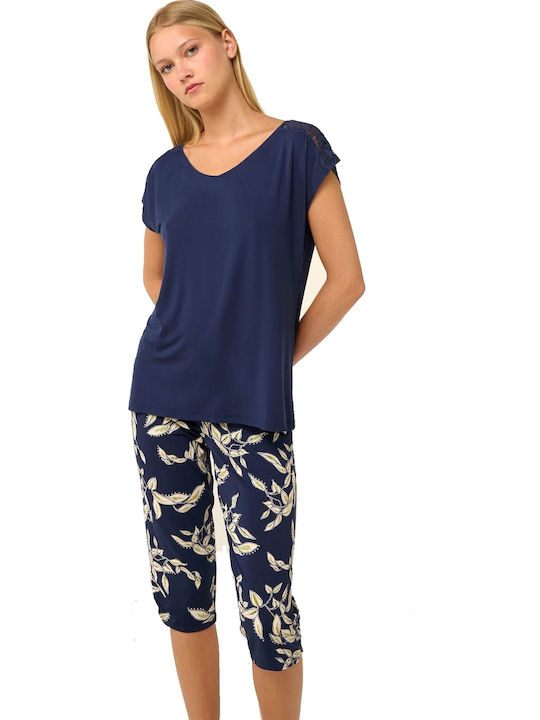 Vamp Sommer Damen Pyjama-Set Blue Cavern