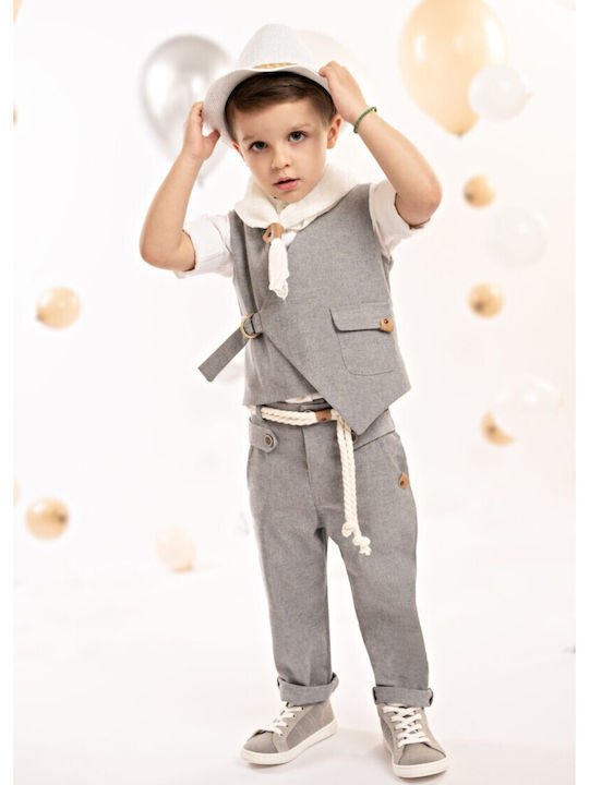 Baby Bloom Βαπτιστικό Κοστούμι με Γιλέκο για Αγ...