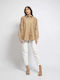 Langärmelig Damen Hemd Camel