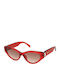 Tous Women's Sunglasses with Red Plastic Frame and Brown Gradient Lens