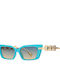 SeeVision Damen Sonnenbrille mit Blau Kunststoff Gestell und Türkis Verlaufsfarbe Linse 50131-BLUE