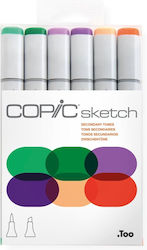 Copic Sketch Zeichenmarker Mehrfarbig 6Stück