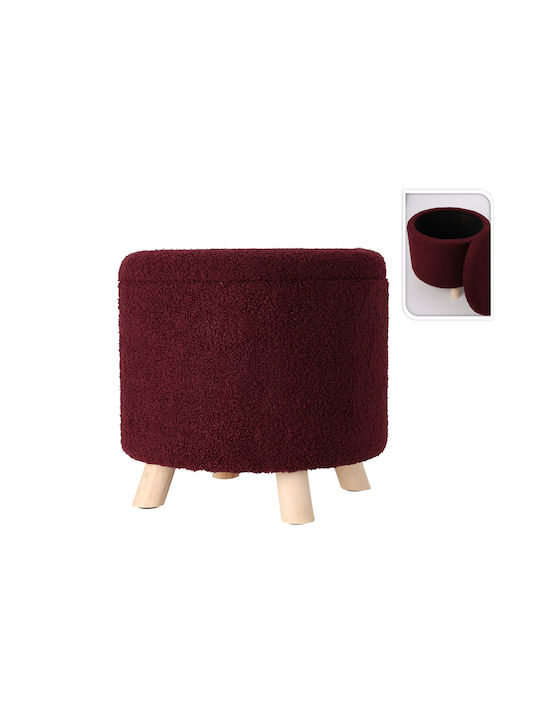 BOX37211 Hocker mit Stauraum Stoff Burgundisch