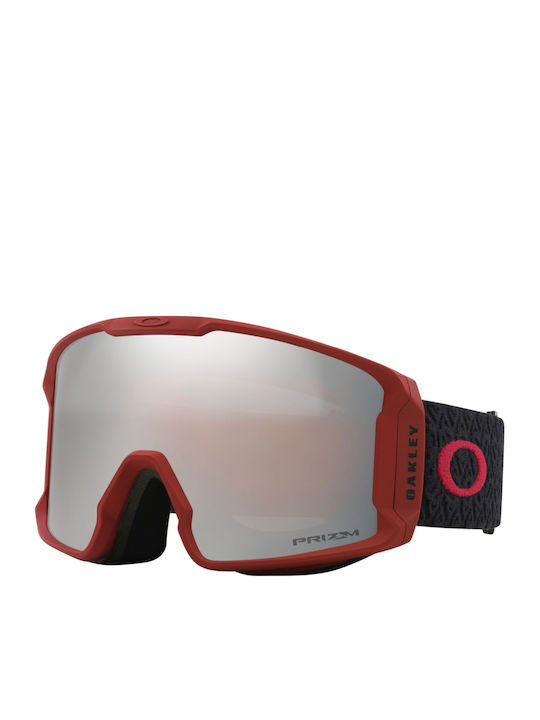 Oakley Line Miner L Masca de schi și snowboard Pentru adulți Roșu cu Lentilă în culoarea Roșu