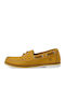 Leather Women's Boat Shoes in Yellow Color