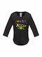 kirikoko Metallica Baby Crayon Rainbow Doodle Κορμάκι Black