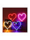 Neon-LED-Lampe Herzform Fuchsia USB-betrieben Maße 36,3x29cm