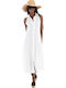 Sommer Midi Hemdkleid Weiß