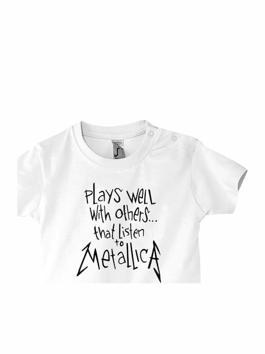 Παιδικό T-shirt White Metallica Baby, Plays Wel...