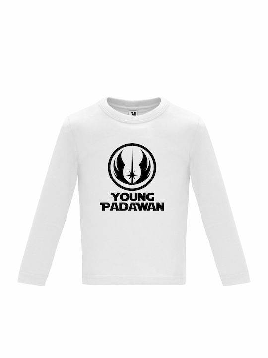 Kids Top Long-sleeved White Jedi Chrest Young Padawan Star Wars
