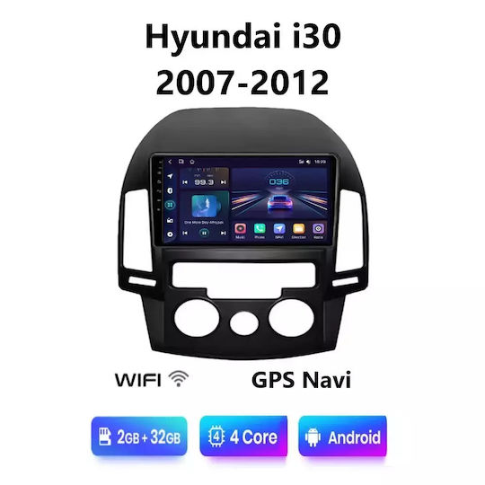 Ηχοσύστημα Αυτοκινήτου για Hyundai i30 2007-2012 (Bluetooth/USB/WiFi/GPS/Apple-Carplay/Android-Auto) με Οθόνη Αφής 9"