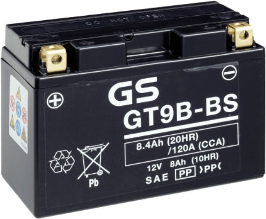 GS Мотоциклетна батерия YT9B-BS с капацитет 8Ах
