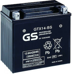 GS Μπαταρία Μοτοσυκλέτας YTX14-BS 200A με Χωρητικότητα 12Ah GS Μπαταρία Μοτοσυκλέτας YTX14-BS 200A με Χωρητικότητα 12Ah