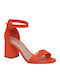 Leder Sandalen Orange