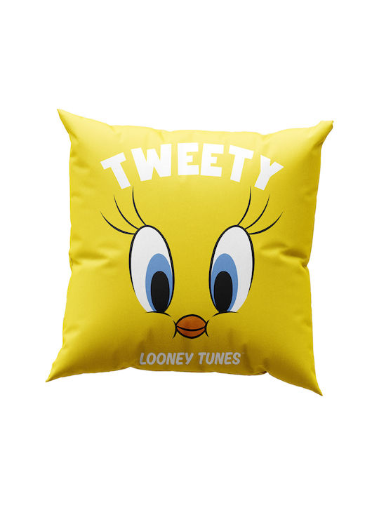 Διακοσμητικό Μαξιλάρι 40x40 Γέμιση Beauty Home Art 6191 Tweety Κίτρινο 70% Βαμβάκι-30% Πολυέστερ