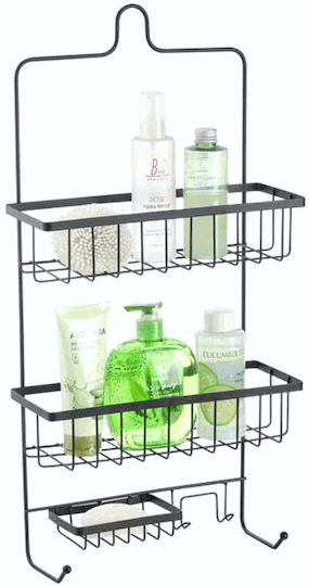 TnS Wall Mounted Bathroom Shelf Metallic 31x12.5x63.5cm Black